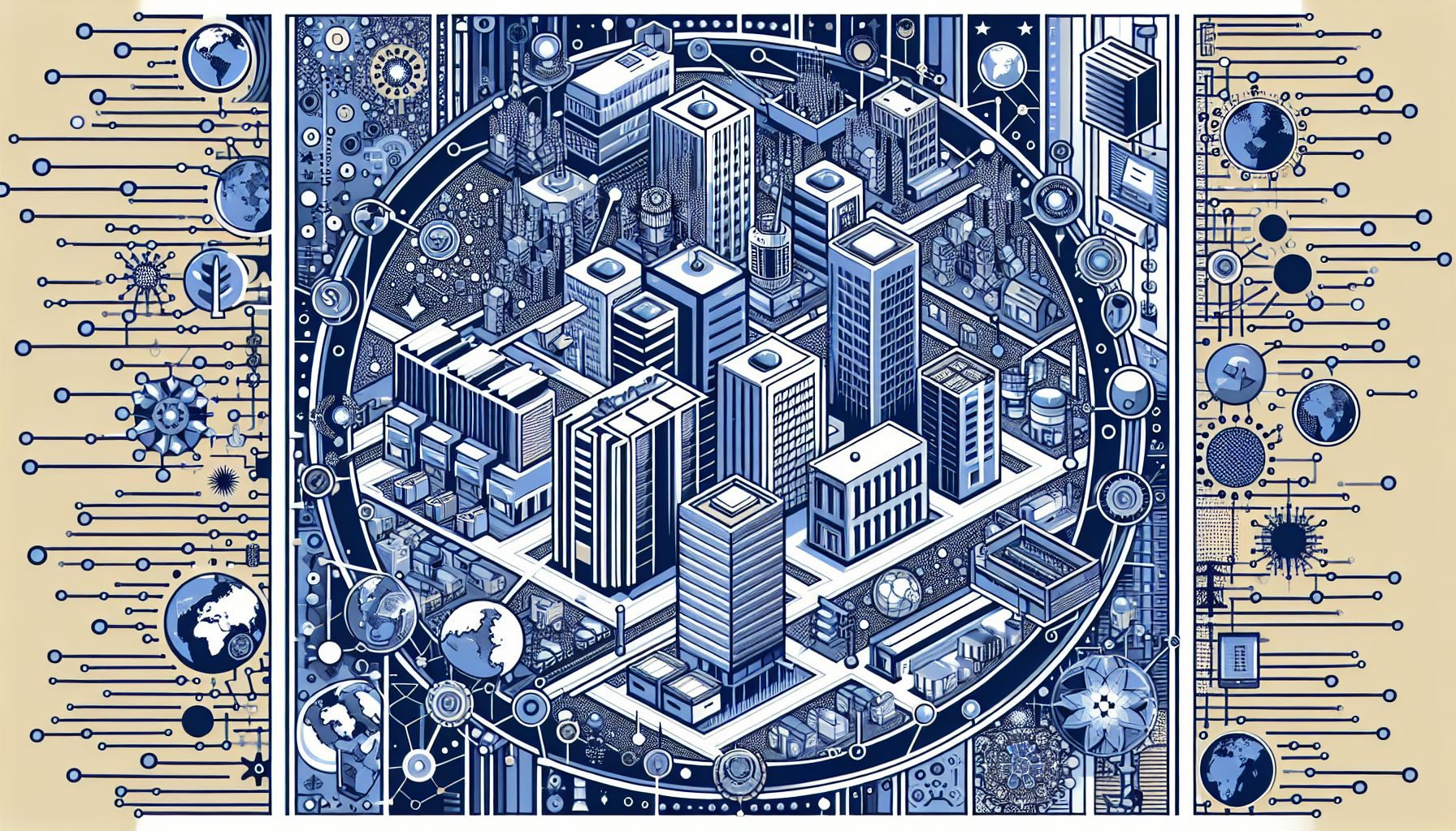 Eine grafische Darstellung der fortschrittlichen IT-Infrastruktur Luxemburgs, die ihre erstklassige Konnektivität und Datenzentren hervorhebt.